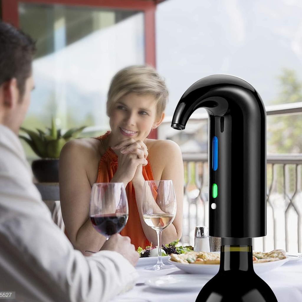 Electric Wine Aerator Pourer Portable One-Touch Wine Decanter Black