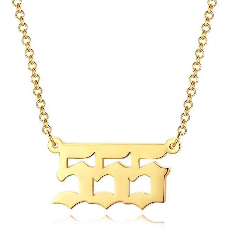 Ожерелья из нержавеющей стали с номерами ангелов, счастливыми числами 111 222 333 444 555 777 888 999 666 000, женское ожерелье с подвеской