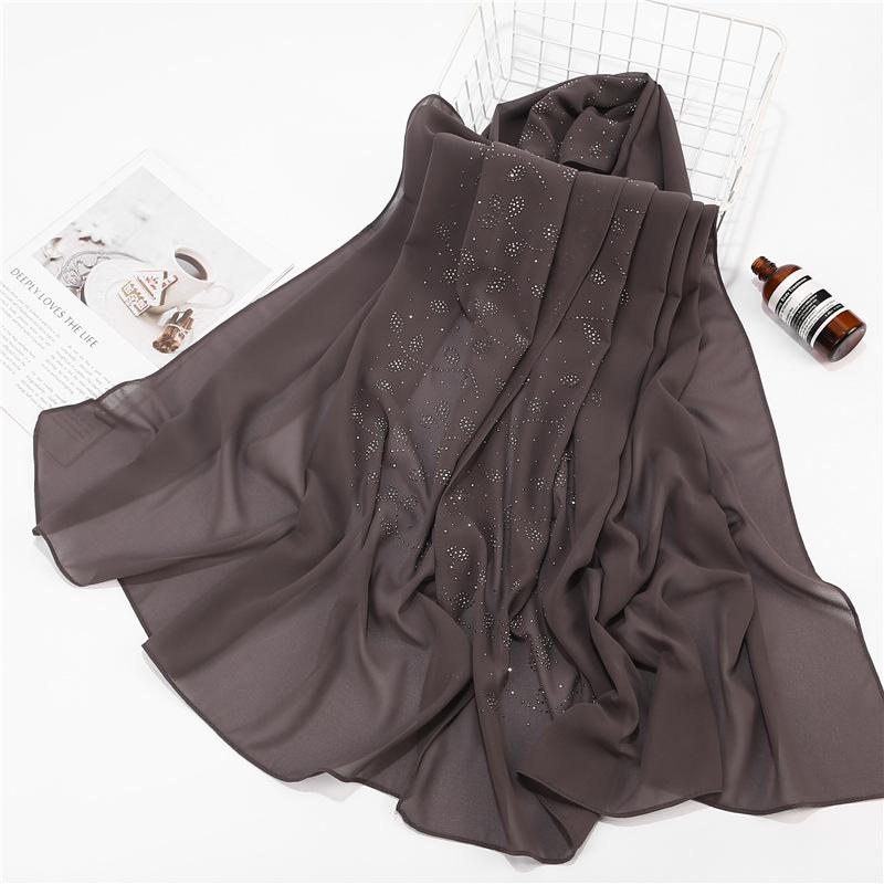 Женский Шифоновый Платок Хиджабы Для Женщин Лист Алмазный Кристальный Платок Хиджаб Шали Накидки Мусульманская Мода Платок Хиджаб Платок на Рамадан