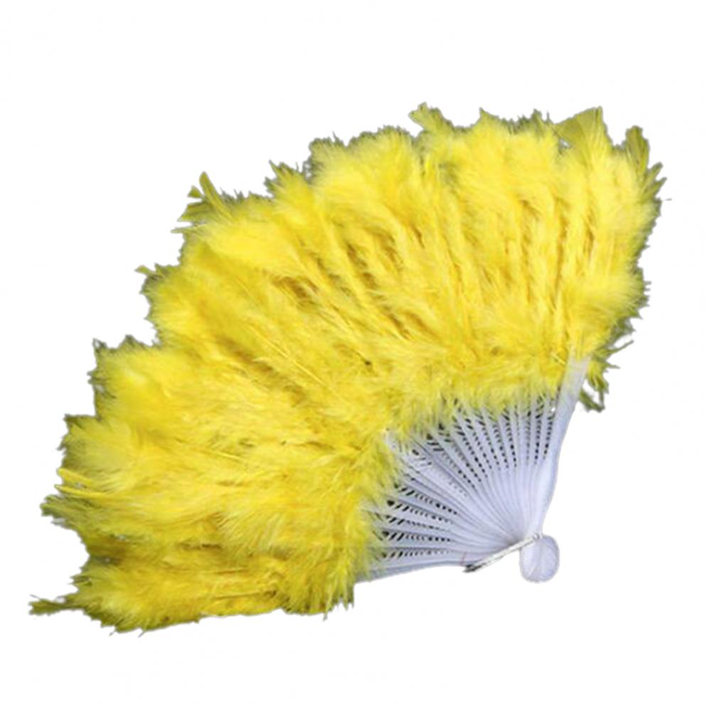 Ручной веер Искусственное перо Ручная работа Китайский стиль Классическое выступление Украшение Элегантный Китайский танец Вечеринка Складной веер