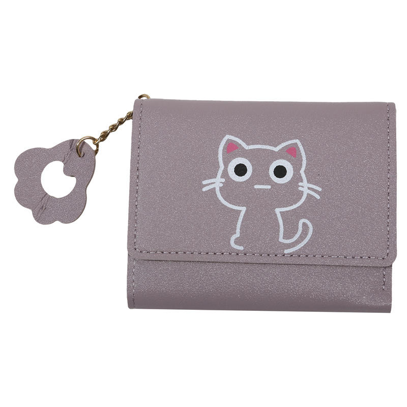 Маленький кошелек Кошка Короткий складной Персонализированные кошельки Студент Милая леди Мини Модный кошелек Kawaii Простые кошельки для девочек