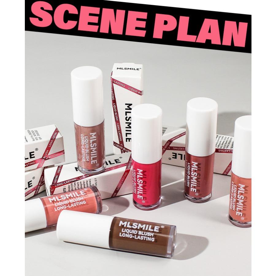 MLSMILE 6-цветные жидкие румяна, осветляющие и подчеркивающие румяна для лица, контурирующие тени для век, кремовые румяна