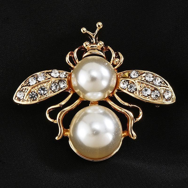 Brooch High-End Niche Silk Scarf Buckle Alloy Diamond Coat Pearl Corsage Pin Accessories