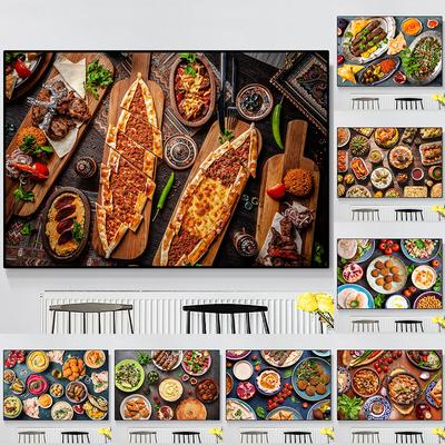 Арабская кухня, Ближневосточный холст, картина, настенное искусство, турецкая кухня, еда, постеры и принты для декора стен в столовой
