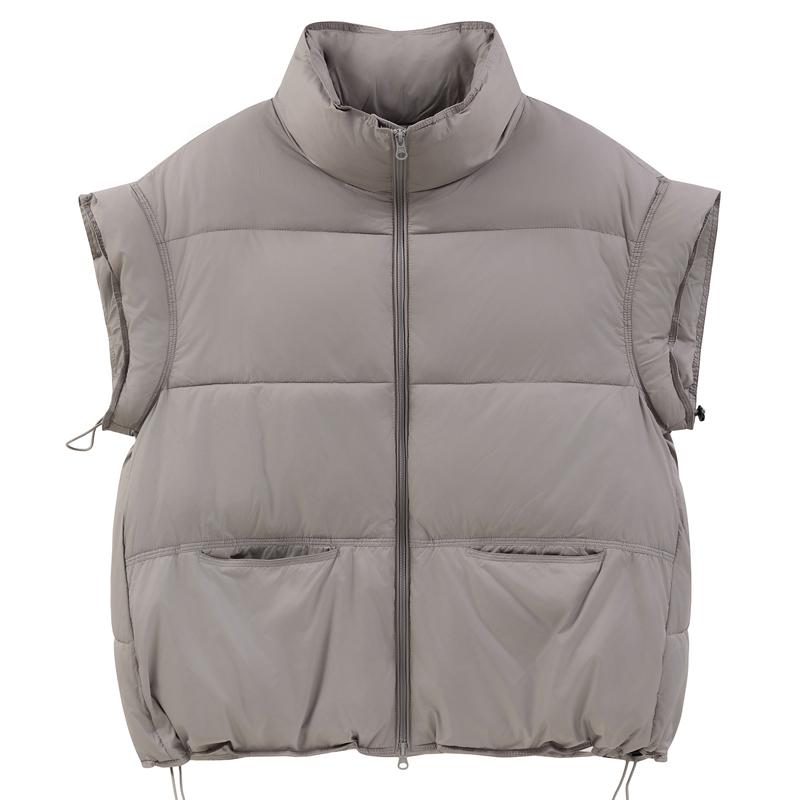Модный зимний теплый жилет женский без рукавов парка повседневная толстая женская куртка