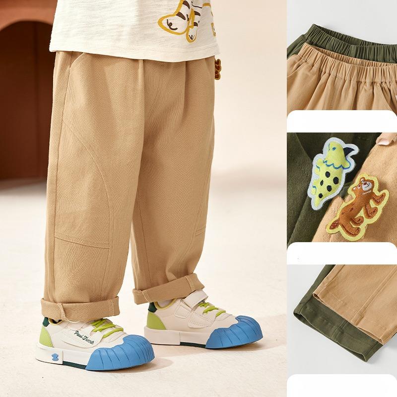 Весна и осень Новые детские свободные универсальные повседневные тканые брюки