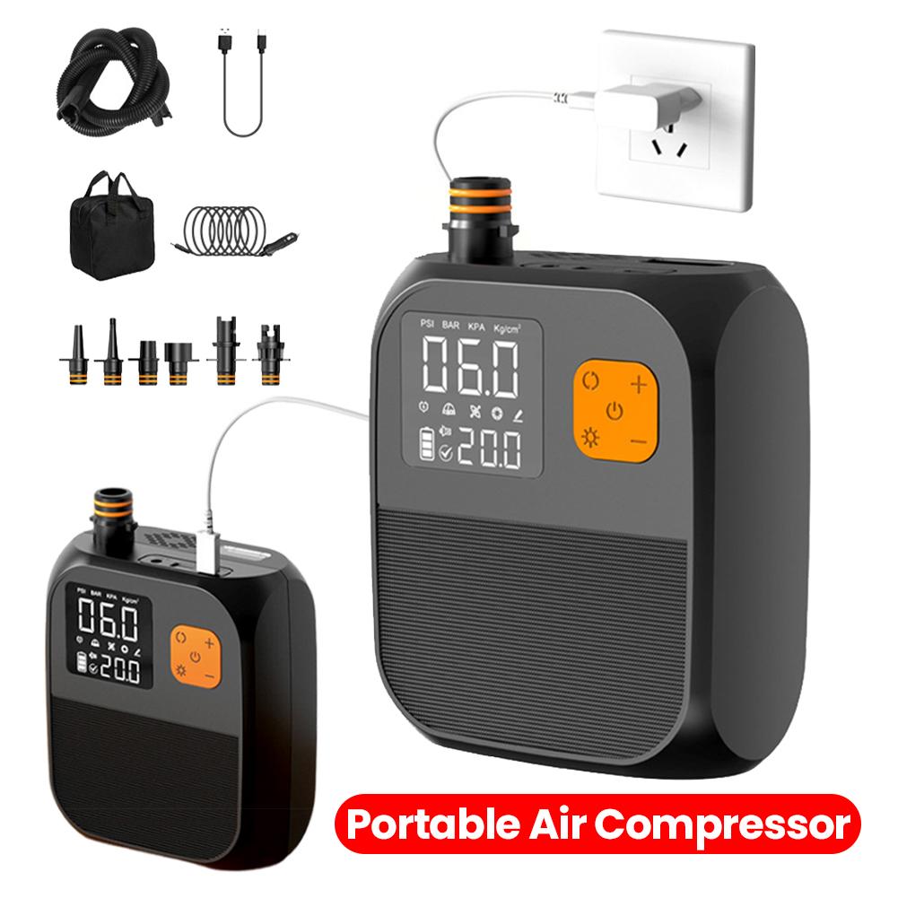 Аксессуары для SUP-лодок Высокое давление 20PSI Портативный воздушный компрессор Насос для SUP-доски для гребли стоя Электрический воздушный насос для каяка, кайта, крыльев