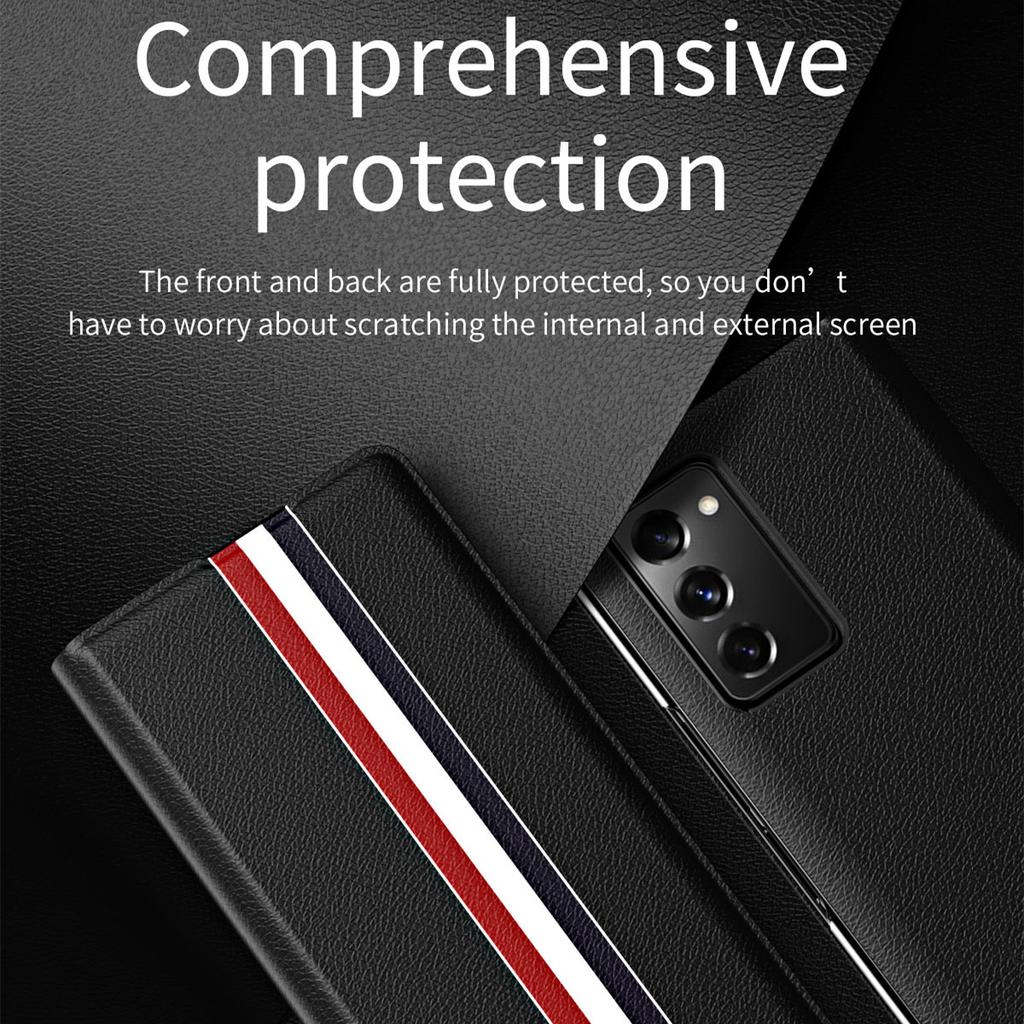 Busines Full Protection Leather Case For Samsung Galaxy Z Fold 3 4 Fold4 Fold2 5g Fold3 Fold 2 Shockproof Fashion Cover Cases