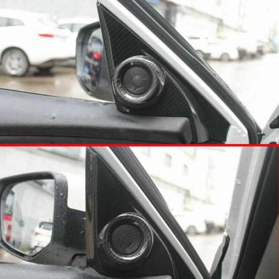Carbon Fiber 2X Front A Pillar Door Speaker Cover Trim For Honda Civic 2016-2021