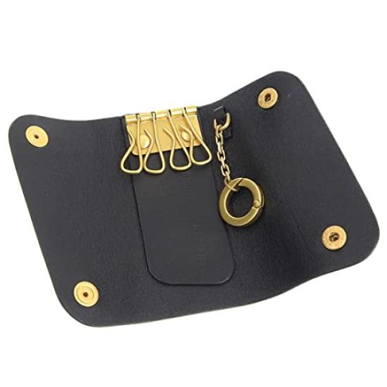Key Case Key Ring Brand Leather Genuine Leather 4 Rows SKH087 PV0011 Unisex [Ilbizonte] Men's Women's (NERO/Black) [Item]