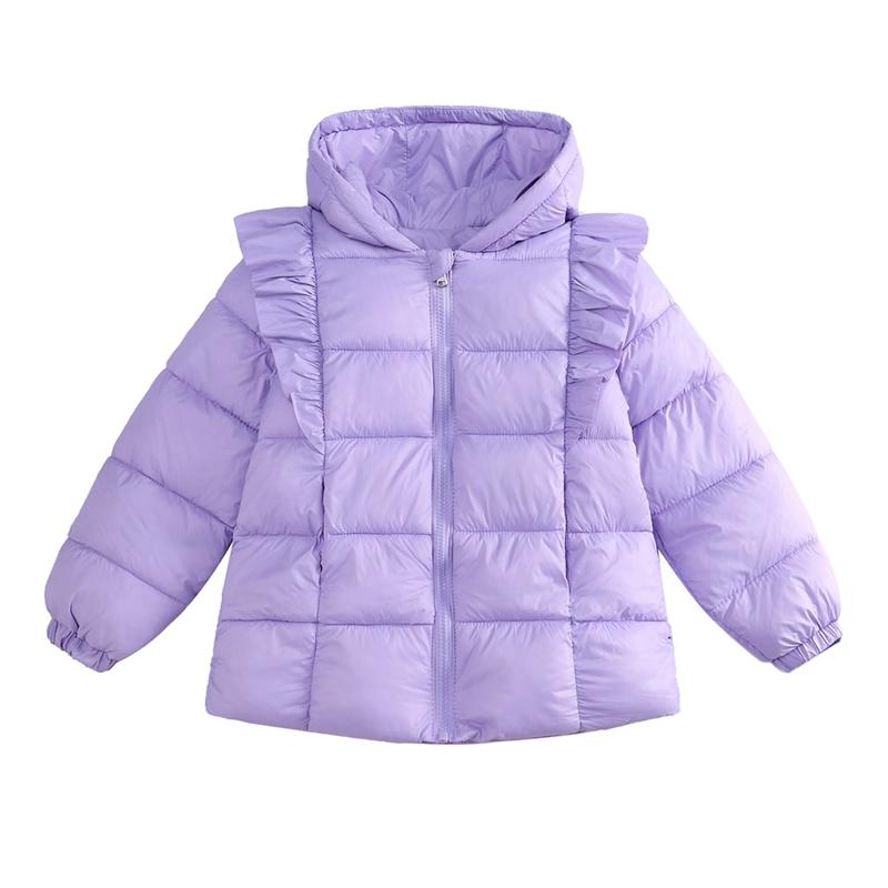 Childrens Down Jacket Winter Lace Hooded Cotton-padded Parka Thicken Warm Zipper Long Coat For Girls Toddler Kids Outerwear