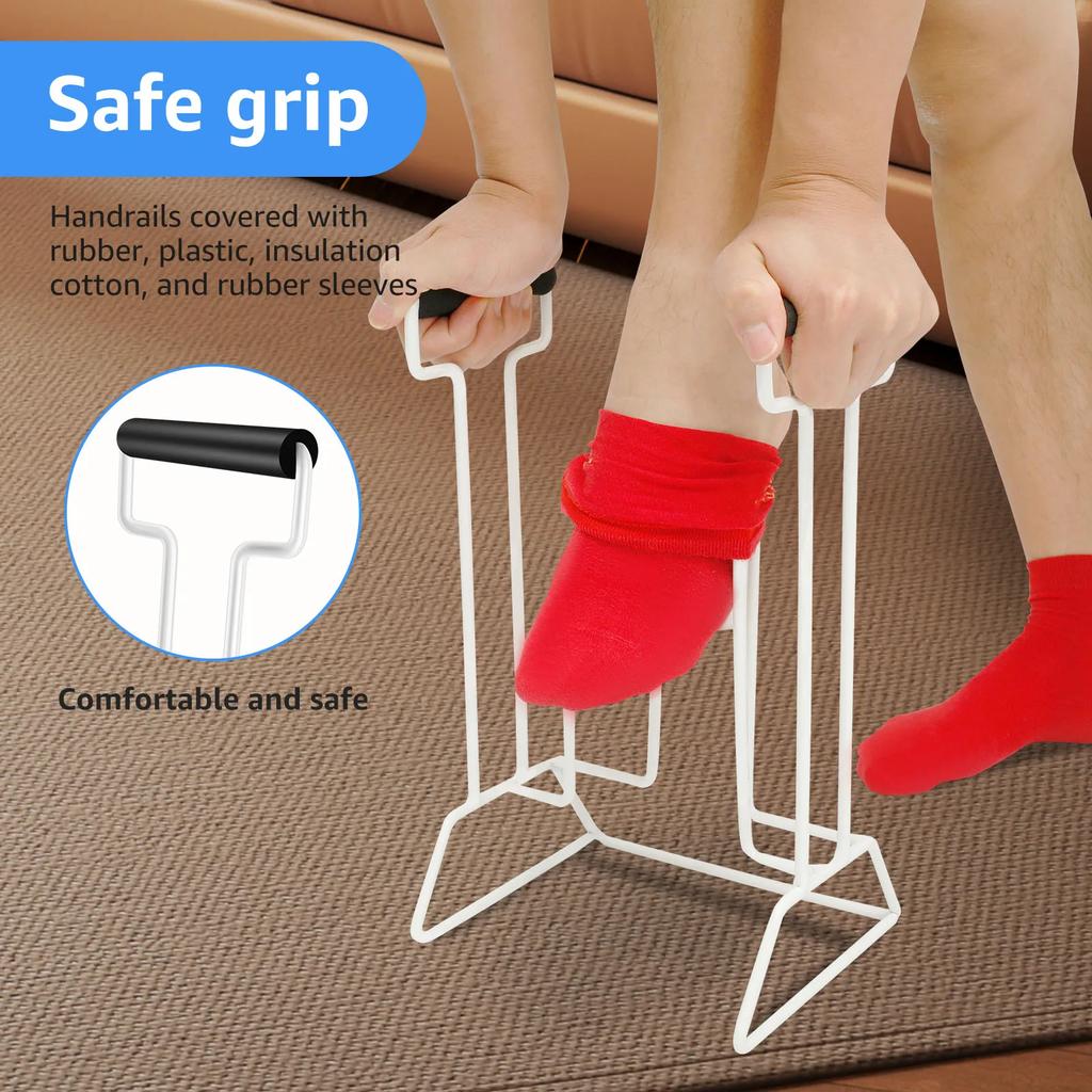 Помощник для надевания компрессионных носков большого размера. Простой в использовании. Помощь при надевании больших носков для пожилых мужчин/женщин