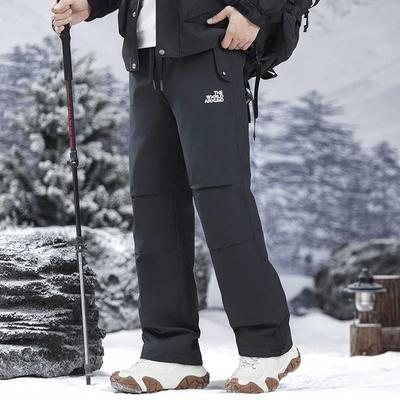 Мужские модные пуховые брюки свободного кроя американского бренда, больших размеров, коллекция зима 2025, теплые повседневные рабочие брюки с 90% утиного пуха.