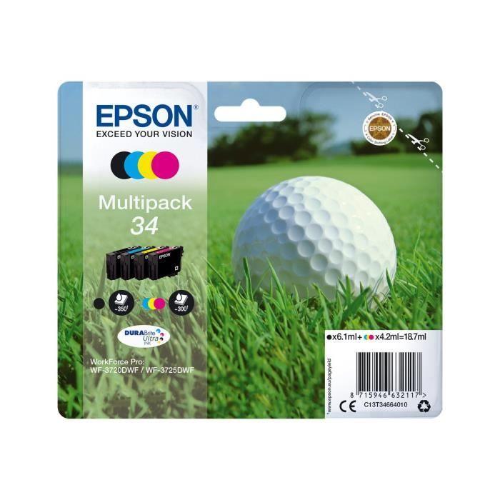 EPSON Cartouche d'encre originale 34 - Pack de 4 - Noir, Jaune, Cyan, Magenta