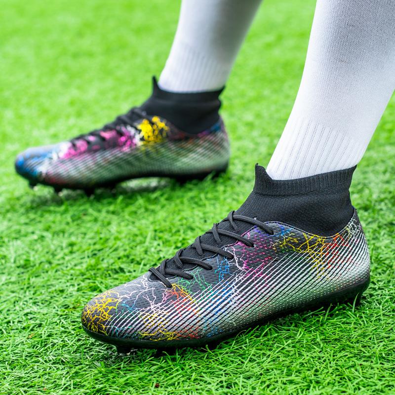 Футбольные бутсы с высоким берцем, мужские футбольные бутсы с длинными ногтями, детские молодежные кроссовки для соревнований, футбольные бутсы для детей