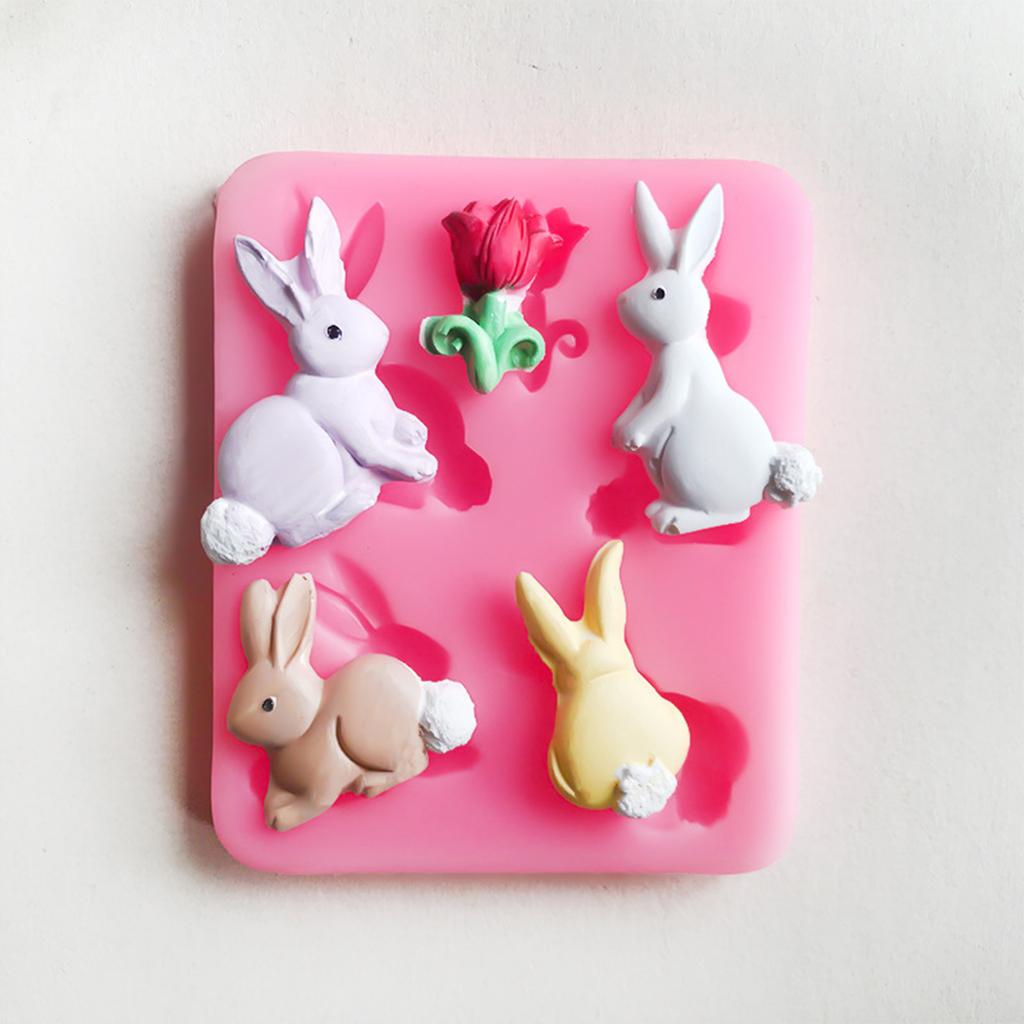 Rabbits Shape Silicone Moulds Animal Candle Molds Cake Molds Handmade Epoxy Resin Molds Plasters Molds for Candle Making
