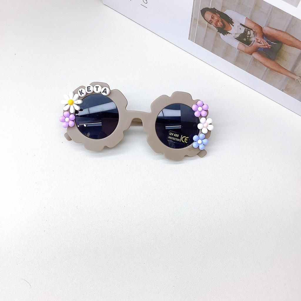 Fashion Children'S Sunglasses Flowers Cute Travel Concave Shape Sunscreen Uv Protection Baby Sunglasses Glasses