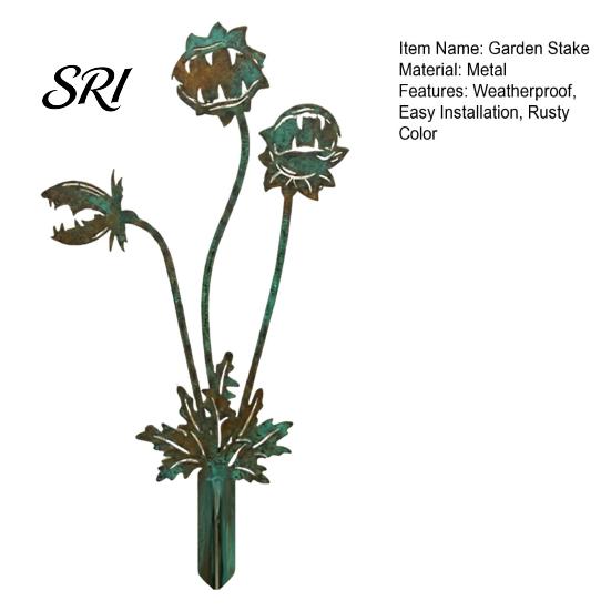 Whimsical Garden Stake Carnivorous Plant Decoration Rusty 2D Flat Flytrap Sculpture for Yard Art Lawn Flower Bed Planter Unique