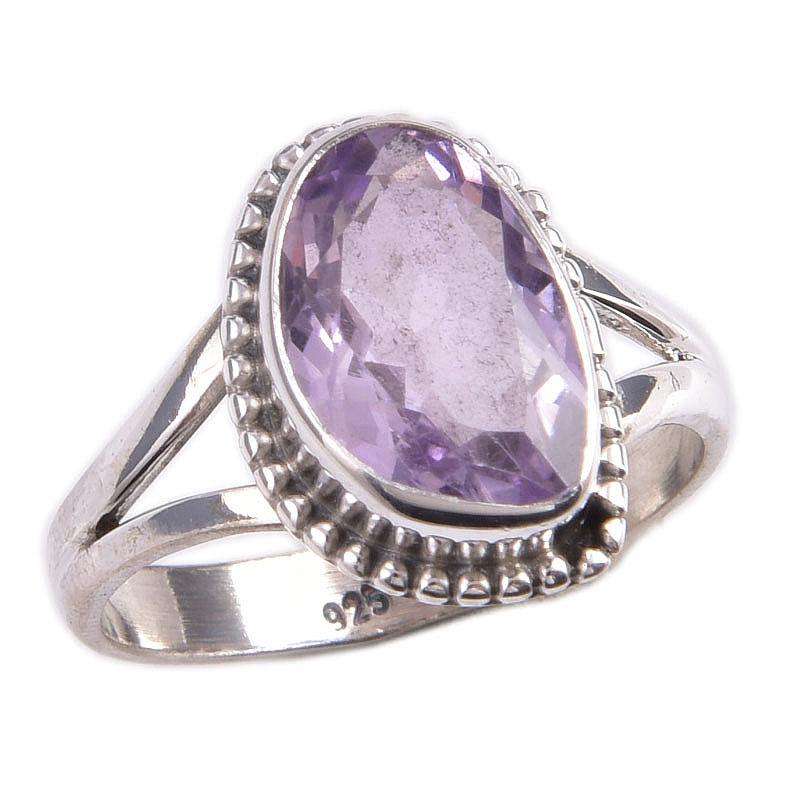 Натуральный розовый аметист драгоценный камень 925 пробы серебро ювелирное кольцо р.7.5 c3f89