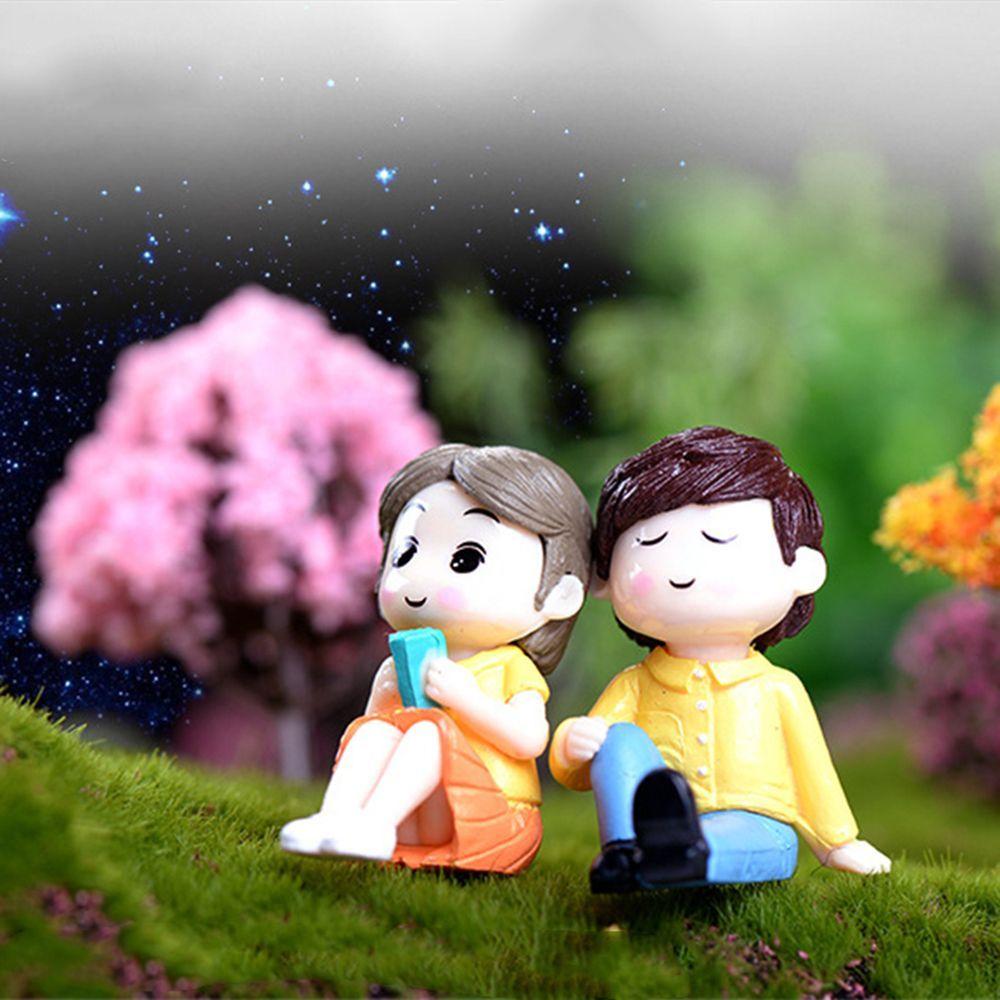 Пейзаж Дом Сад Мини DIY Поделки Украшения Миниатюрная Фигурка Украшение Пара Милые Подарки