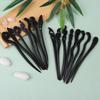 Традиционные деревянные черные палочки для волос в китайском стиле, заколки для волос, резная деревянная вилка для волос, винтажные палочки для еды, головные уборы для женщин, ювелирные изделия