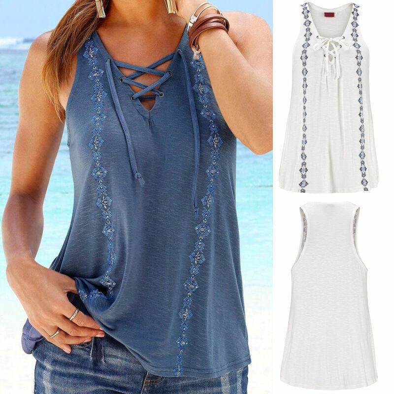 Блузка-футболка женская премиум-качества с V-образным вырезом без рукавов для стильного комфорта