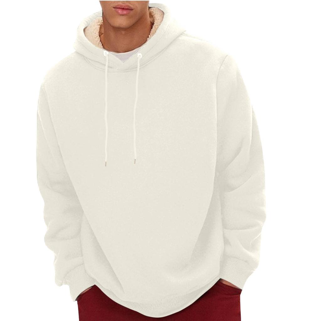 Комплект для мужчин из 2 предметов, повседневный флисовый свитер с длинным рукавом и капюшоном, теплые штаны для зимнего спорта