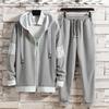 Men's Casual Hooded Cardigan & Cuffed Trousers Set for Spring/Autumn