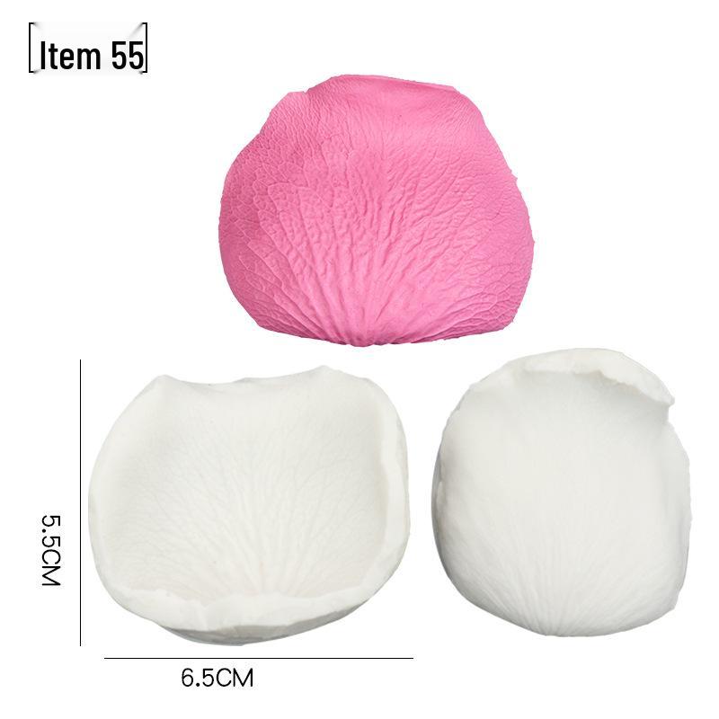 Силиконовая форма для мастики - Набор лепестков и листьев, пищевая, для тиснения на дереве и цветах.