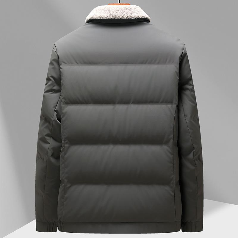 Новая мужская зимняя куртка-пуховик со съемными лацканами, куртка для мужчин среднего возраста, деловая, повседневная