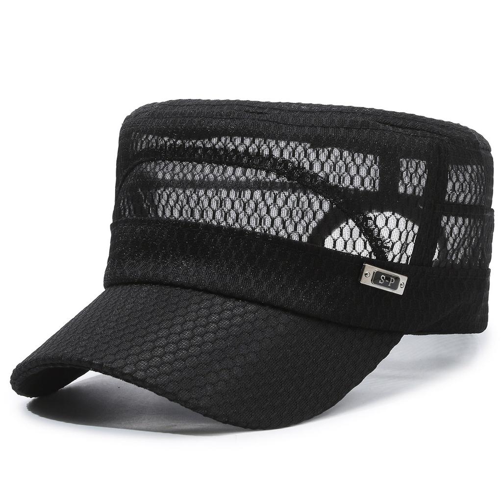 Men Spring Summer Breathable Mesh Baseball Cap Fashion Flat Top Casual Sun Hat Wide Brim Outdoor