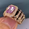 2022 розовое женское кольцо с фианитом, обручальное кольцо, аксессуары для свадебной вечеринки, подарок на день рождения для мамы, роскошные ювелирные изделия