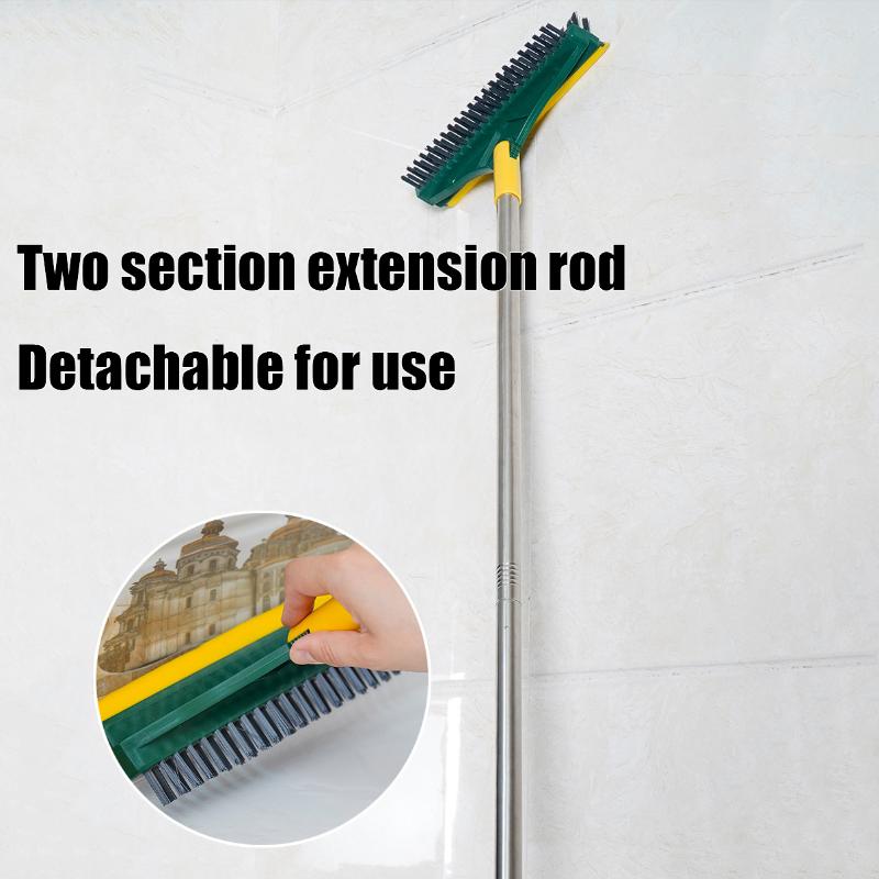 Щетка для мытья плитки со скребком, с отжимом, регулируемая в 3 секциях, щетка для ванной с длинной ручкой, V-образная щетина