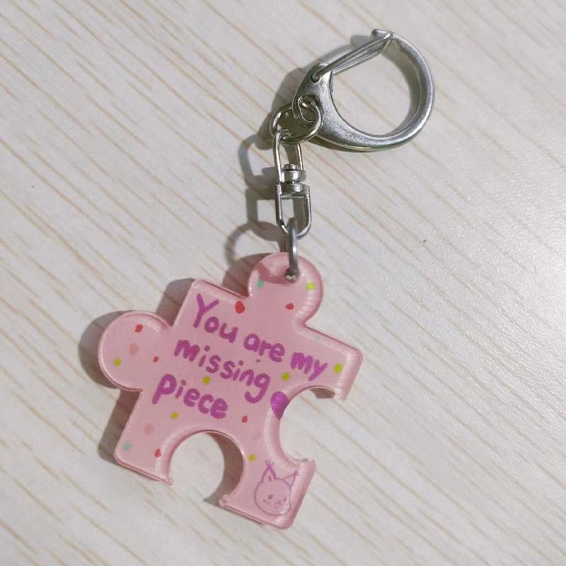 Diy Creative You Are My Missing Piece Alphabet Puzzle Keychain For Couples Alloy Key Ring Jewelry Gift