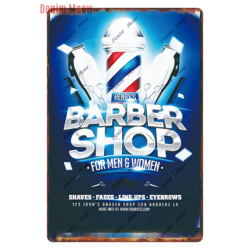 Ретро-табличка для стрижки волос, металлические знаки, парикмахерская, винтажная живопись, настенные плакаты, бар, паб, бритье и стрижка, домашний декор, WY28
