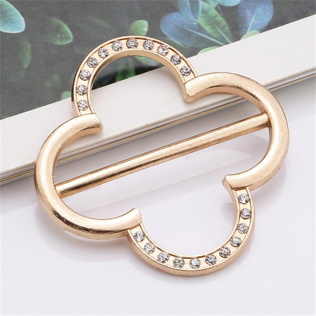Scarf Ring Clip - T-shirt Ties Clips Clothes Corner Knotted Button For Women Fashion Metal Shirt Clip Buckle