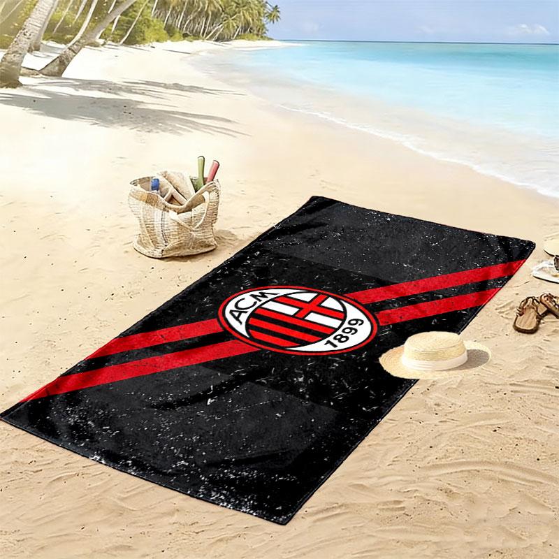Пляжное полотенце с принтом AC Milan, Большое, Мягкое, Быстросохнущее, для Пляжа, Кемпинга, Плавания