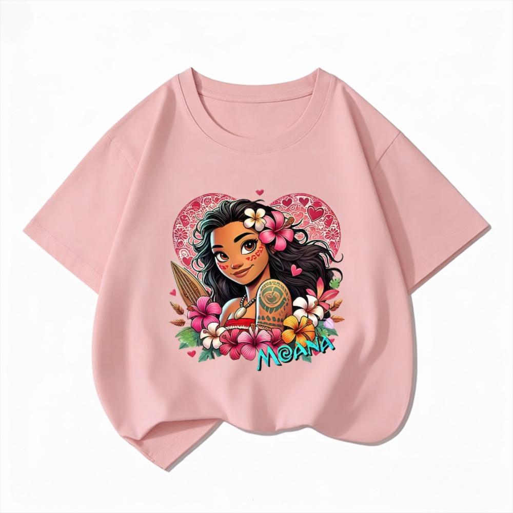 Potdemiel Disney Моана 2 Летняя Новая Детская Футболка 100% Хлопок, Короткий Рукав, Удобная и Дышащая для Мальчиков и Девочек