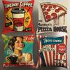 Vintage-Inspired Pillowcases: Coffee, Pizza, Retro Cinema, and Café-Themed for Unique Home Decor Sofa Cushion Cover