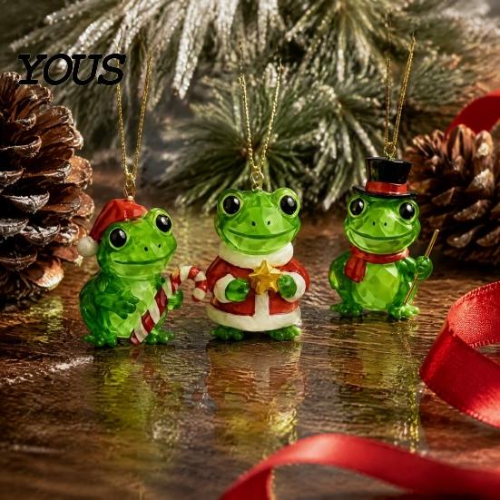 Набор ornaments для праздничной распаковки Искусственный Кристалл Лягушка Адвент-календарь 2026, 24 Дня Рождественский Отсчет с Подвесным Кулоном Декор Спальни Животное