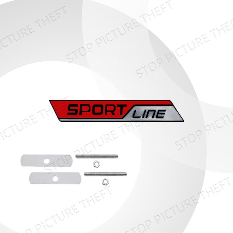 JBIW9 Metal Alloy Sport Line Logo Car Grille Badge Trunk Sticker Decoration Emblem For Skoda Fabia Octavia Citigo Rapid Kodiaq Karoq