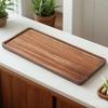 D5 Walnut Wood Serving Trays Long Charcuterie Boards Wood Snack Platter Rectangular Cookie Appetizer Plates Serving Cheese Board