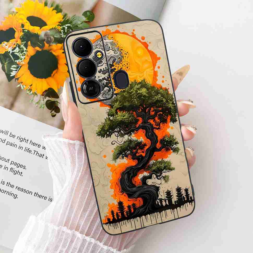 For Tecno Pop 6 Go BE6j Case Colorful Flower Butterfly Silicone TPU Black Cover For Tecno Pop6 Go POP 6GO Shockproof Phone Shell