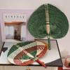 Handmade Palm-Leaf Fan Natural Rattan Fan Vintage Bamboo Woven Fan Summer