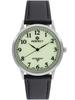 Perfect Men' 411 Silver Case, Fluorescent Dial, Black Strap