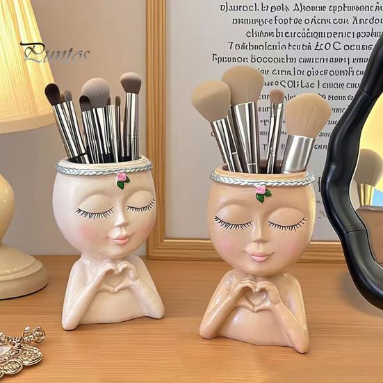 Цветочный горшок в виде лица в стиле Love Girl Head Plant Pot Small Lady Face Planter для суккулентных комнатных и уличных растений, центральный элемент рабочего стола для гостиной