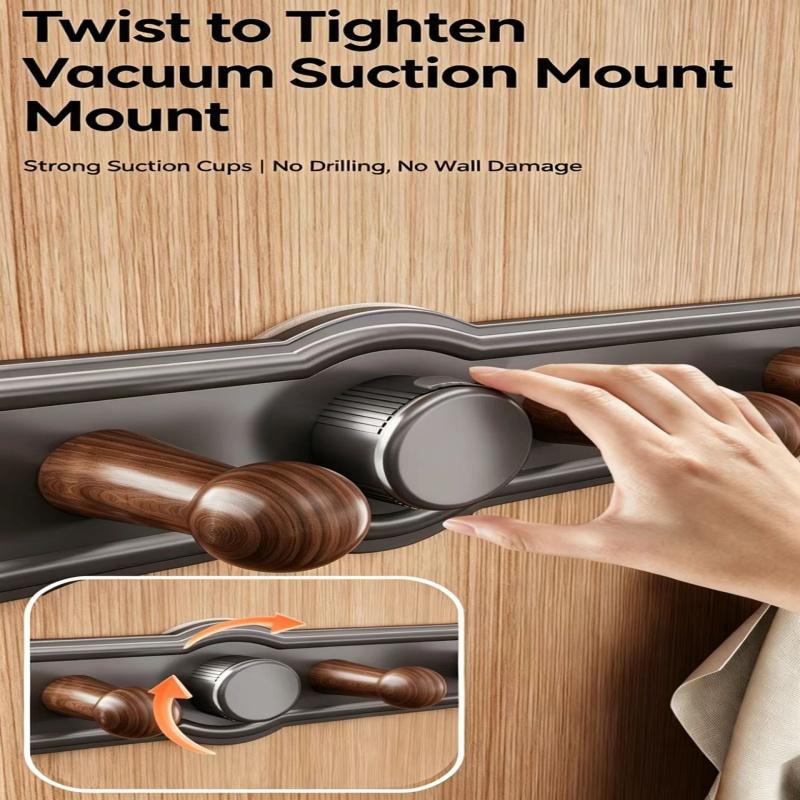 Suction cup wall mounted hanger, space saving circular hook rack, universal hook for clothes and bags behind doors
