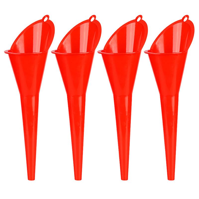 1/4Pcs Anti-splash Car Long Mouth Oil Funnel Filling Tool Gasoline Oil Fuel Plastic Motorcycle Engine Refueling Auto Accessories