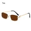 1PC Metal Half Frame Sun Glasses Small Square Women's Sunglasses Vintage Shades Trendy Narrow Hip Hop Eyewear