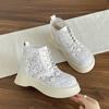 2025 New Women's HOT Breathable Mesh Summer Shoes Lace Walking Shallow New Solid Non Slip Casual Shoes 35-40